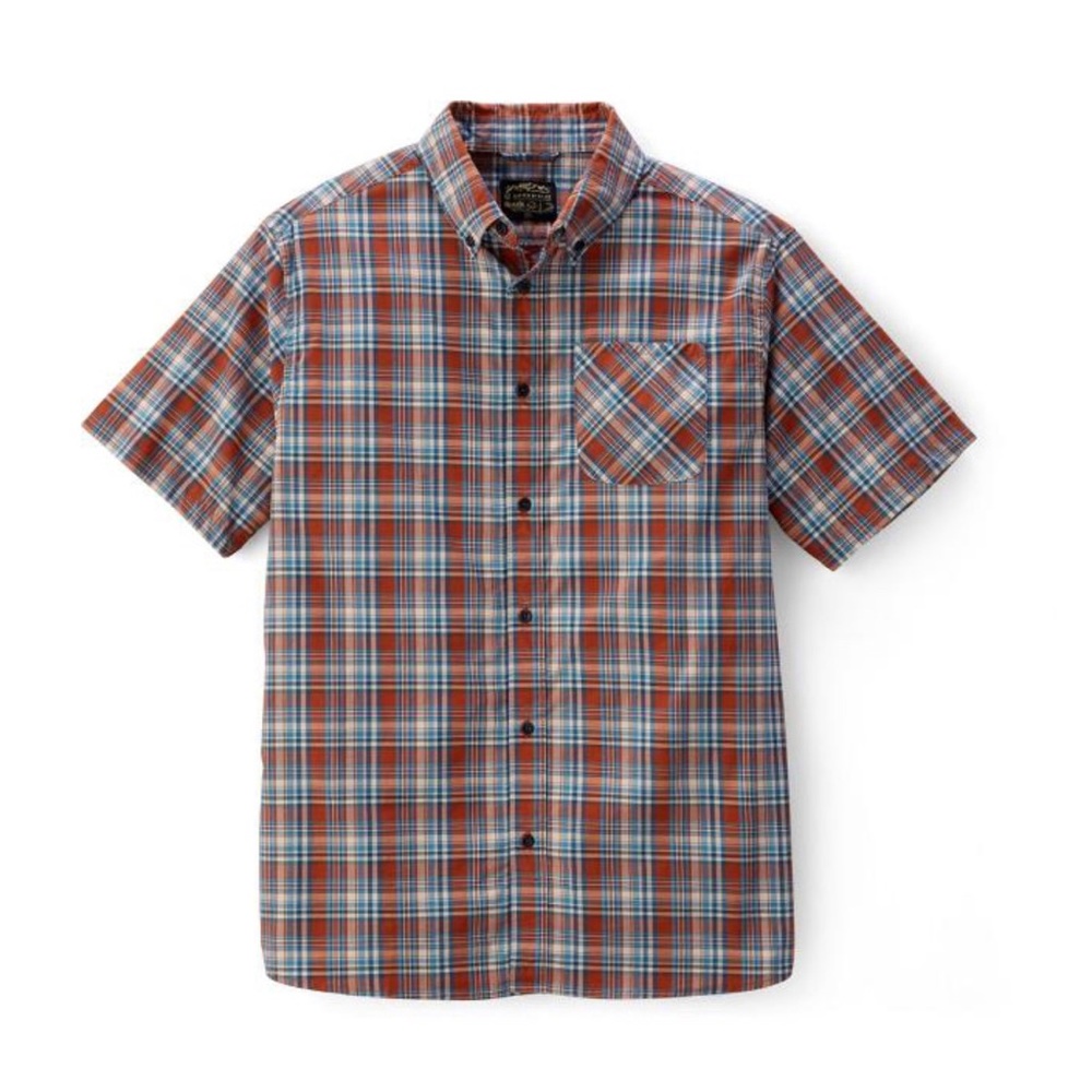United by Blue Whithorn Short Sleeve Red Plaid Button Down Shirt-Medium